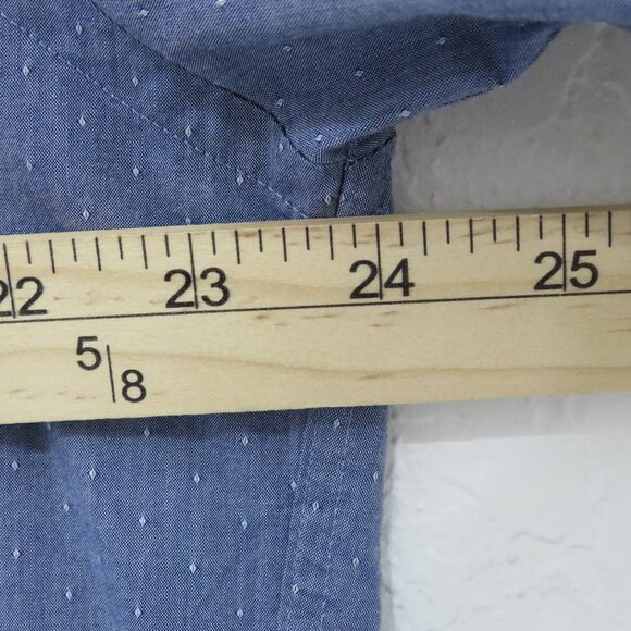 Tommy Hilfiger*Men's Long Sleeve Button Down Curved Hem Pocket Dress Shirt~Large - Picture 9 of 12